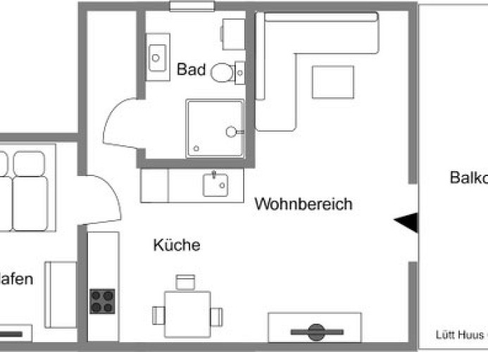 Grundriss Lütt Huus OG ohne Maßstab - Nur zur Ortientierung